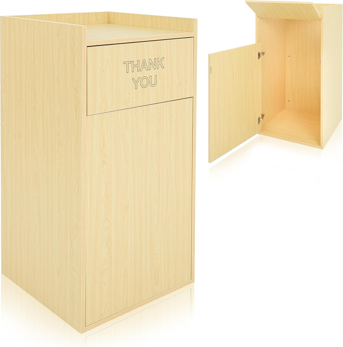 Alpine Wooden Waste Receptacle - Medium Oak Finish