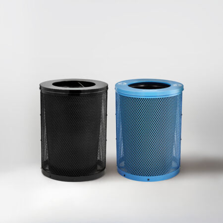 Alpine 2-Pack Round Diamond Trash Cans w/ Flat Lid