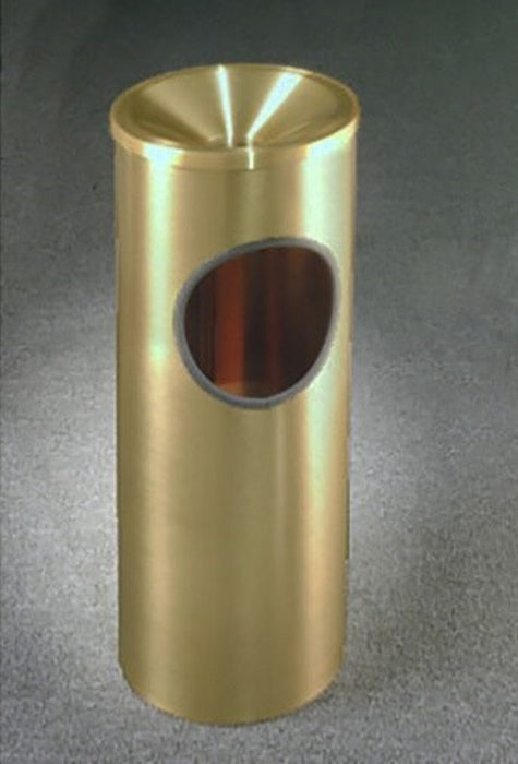 Glaro Brass Funnel Top Ash/Trash Can – 3 Gallon Indoor/Outdoor