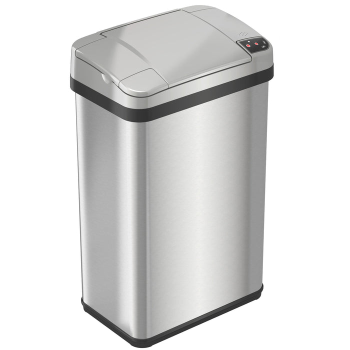 HLS Commercial 4 Gallon / 15 Liter Stainless Steel Rectangular Sensor Commercial Trash Can with Odor Filter and Fragrance Cartridge