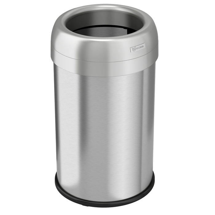 HLS Commercial 13 Gallon Stainless Steel Round Open Top Commercial Trash Can with Dual Odor Filters