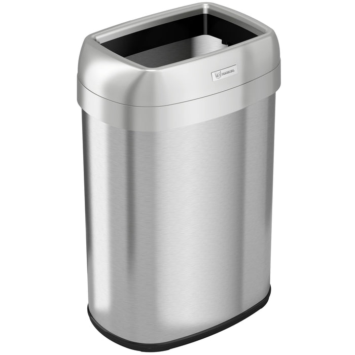 HLS Commercial 13 Gallon Stainless Steel Oval Open Top Commercial Trash Can with Dual Odor Filters