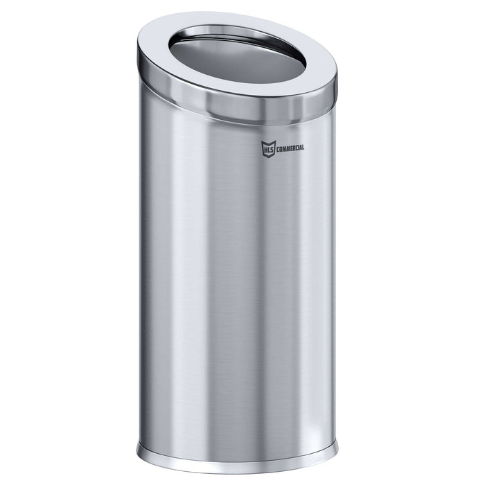 HLS Commercial 15 Gallon / 56.5 Liter Stainless Steel Round Beveled Open Top Commercial Trash Can with Removable Inner Bucket