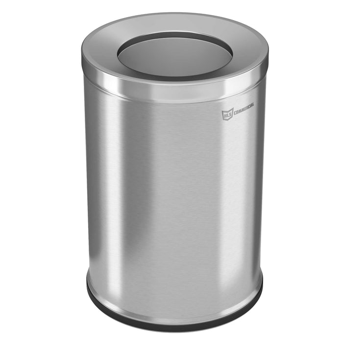 HLS Commercial 26 Gallon / 98 Liter Stainless Steel Round Open Top Commercial Trash Can with Removable Inner Bucket