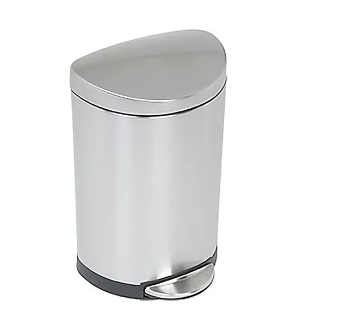 Simplehuman® Mini Semi Round Step Can - 2-3/5 Gallon Brushed SS CW1833