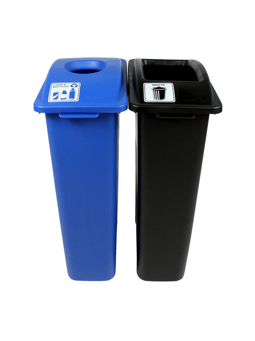 Busch Systems WASTE WATCHER - Double - Kit - Cans & Bottles-Waste - Circle-Full - Blue-Black
