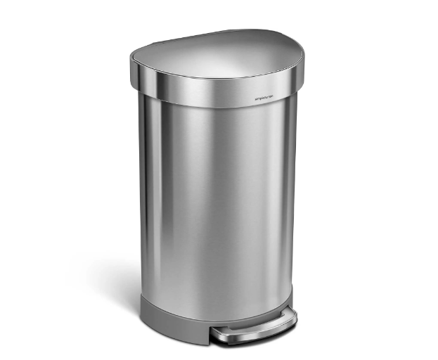 Simplehuman® Semi- Round Step Can - 12 Gallon Brushed Stainless Steel - CW2030