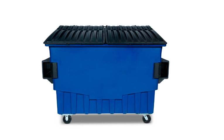 Toter 4 Cubic Yard Front Loading Dumpster W/ Bumpers, Blue - FR040-00705
