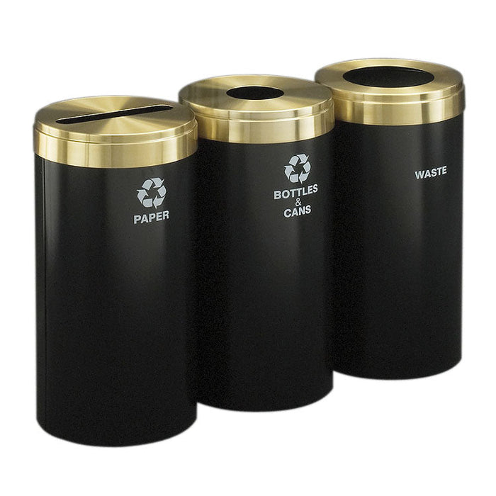 Glaro 33-Gallon Triple Stream Trash Can Recycling Station