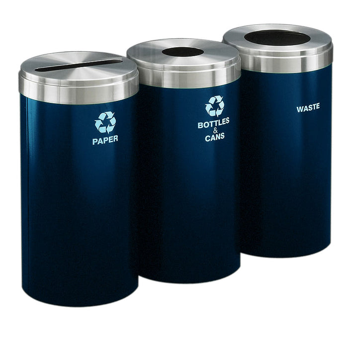 Glaro 33-Gallon Triple Stream Trash Can Recycling Station