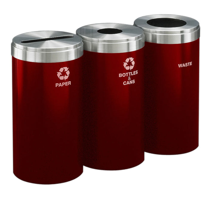 Glaro 33-Gallon Triple Stream Trash Can Recycling Station