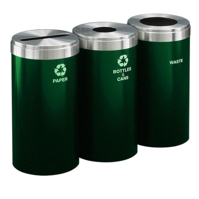 Glaro 33-Gallon Triple Stream Trash Can Recycling Station