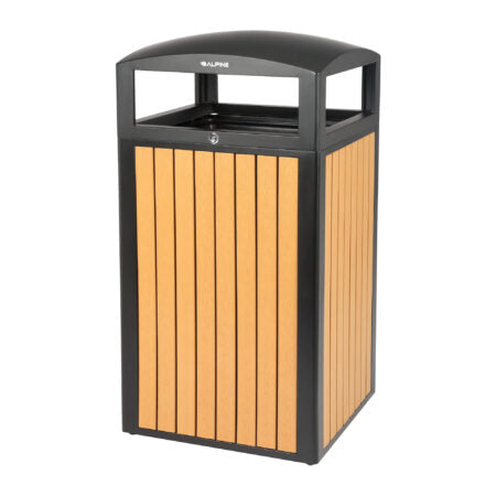 Alpine All-Weather Trash Container, Brown Stone Pebbles