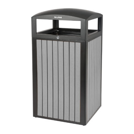 Alpine All-Weather Trash Container, Brown Stone Pebbles