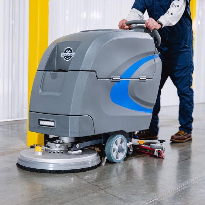 Tomahawk 20” Auto Floor Scrubber Cleaner with Power Mop Brush Squeegee Cordless 24V Battery Powered TAS850e