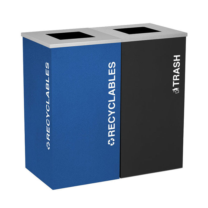Excell-Kaiser Kaleidoscope 24-gallon Two-Stream Modular Indoor Trash Can & Recycling Bin