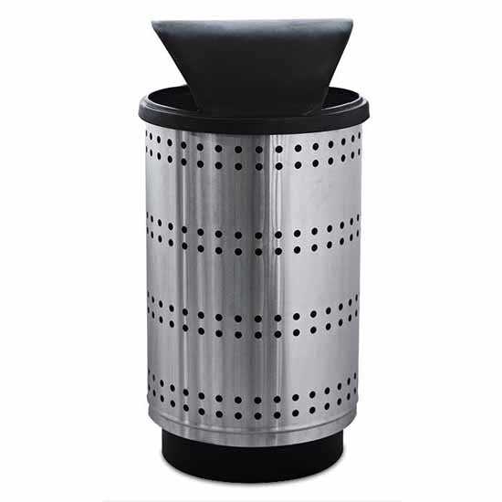 Witt Industries 35-55 Gallon Outdoor Avant Garde Collection Paramount Receptacle In Stainless Steel