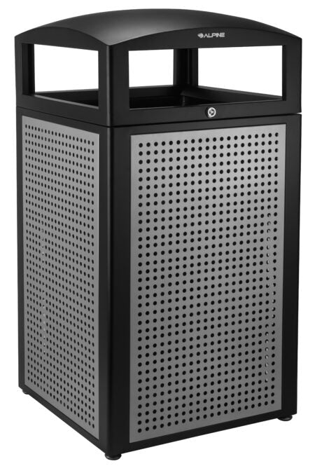 Alpine All-Weather Trash Container, Brown Stone Pebbles