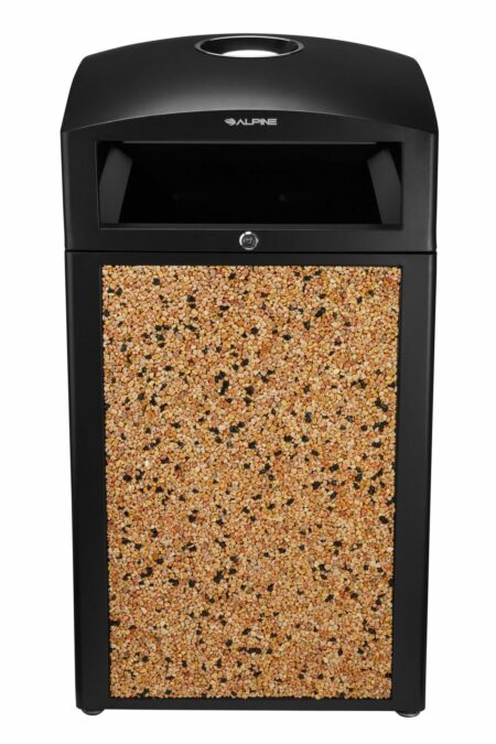 Alpine All-Weather Trash Container, Brown Stone Pebbles