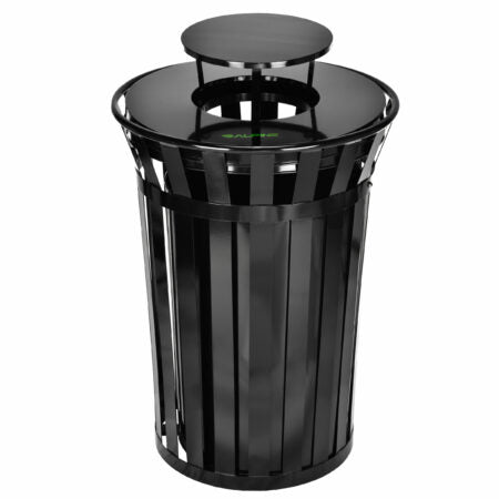 Alpine Outdoor Metal Waste Receptacle w/ Lid, 38 Gallon