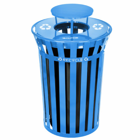 Alpine Outdoor Metal Waste Receptacle w/ Lid, 38 Gallon