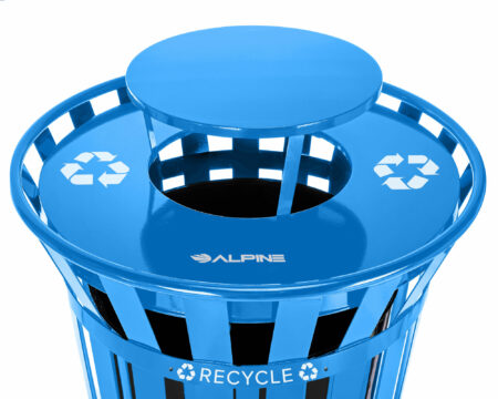 Alpine Outdoor Metal Waste Receptacle w/ Lid, 38 Gallon