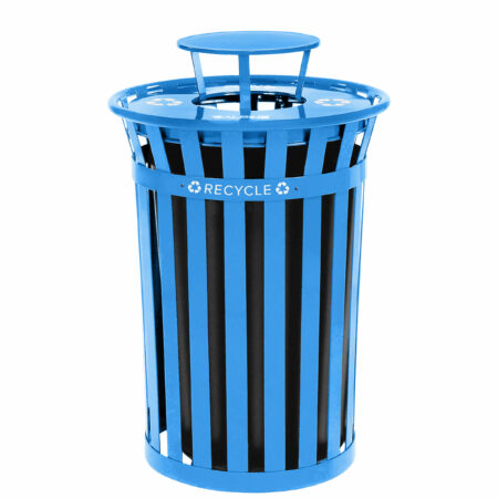 Alpine Outdoor Metal Waste Receptacle w/ Lid, 38 Gallon
