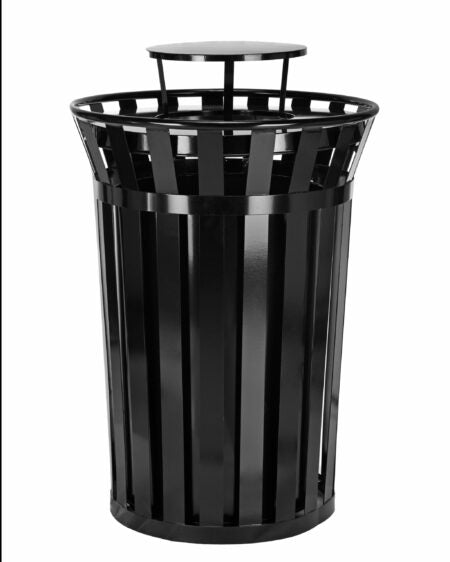 Alpine Outdoor Metal Waste Receptacle w/ Lid, 38 Gallon