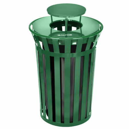 Alpine Outdoor Metal Waste Receptacle w/ Lid, 38 Gallon