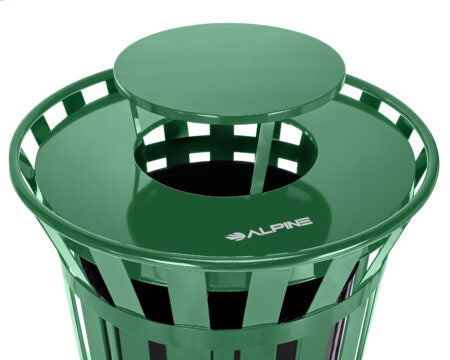 Alpine Outdoor Metal Waste Receptacle w/ Lid, 38 Gallon