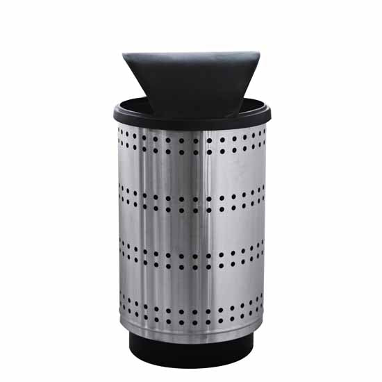 Witt Industries 35-55 Gallon Outdoor Avant Garde Collection Paramount Receptacle In Stainless Steel