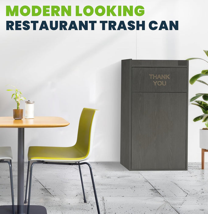 Alpine Wooden Waste Receptacle - Black Finish
