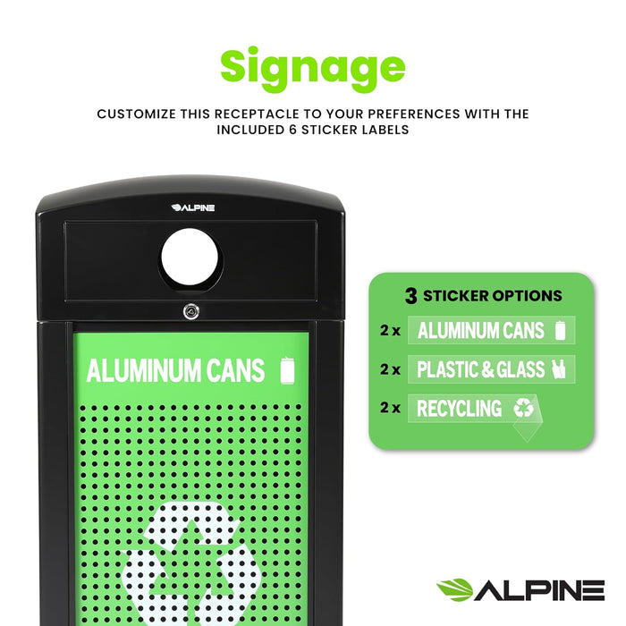 Alpine All-Weather Recycling Container w/ Advertisement Panel