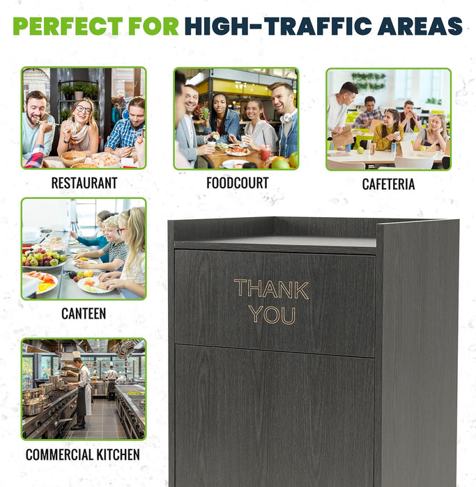 Alpine Wooden Waste Receptacle - Black Finish