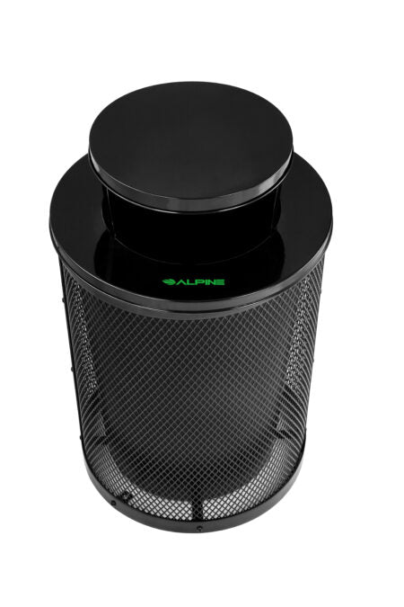 Alpine Round Diamond Steel Trash Can w/ Flat Lid