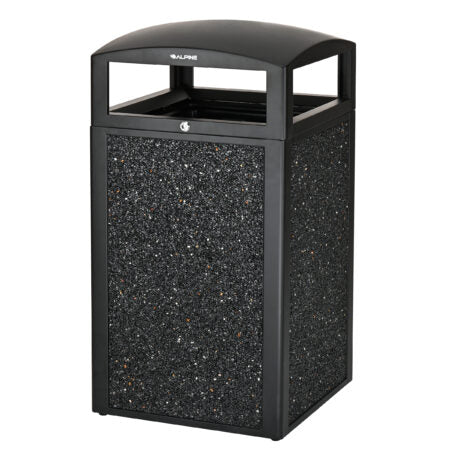 Alpine All-Weather Trash Container, Brown Stone Pebbles
