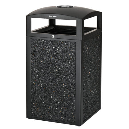 Alpine All-Weather Trash Container, Brown Stone Pebbles