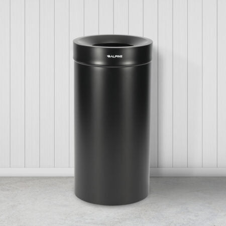 Alpine Heavy-Duty Decorative Trash Can, Stainless Steel, 27 Gallon