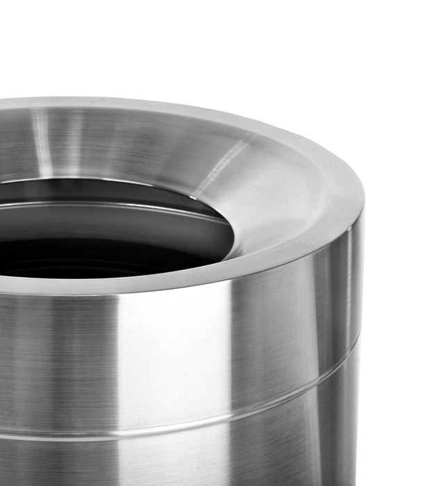Alpine 50 Gallon Open Top Stainless Steel Trash Receptacle - Double Bin