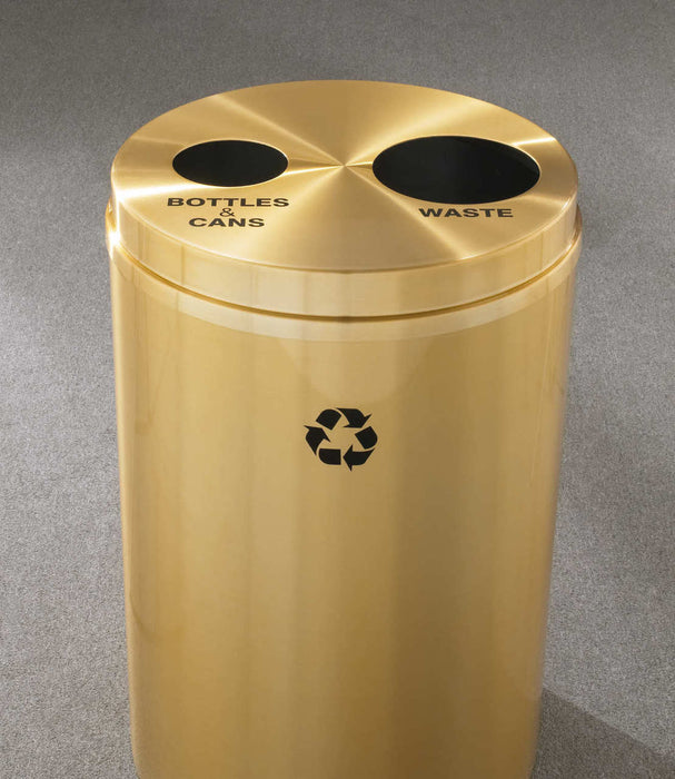 Glaro 33-Gallon Dual Trash Can with Satin Brass Finish