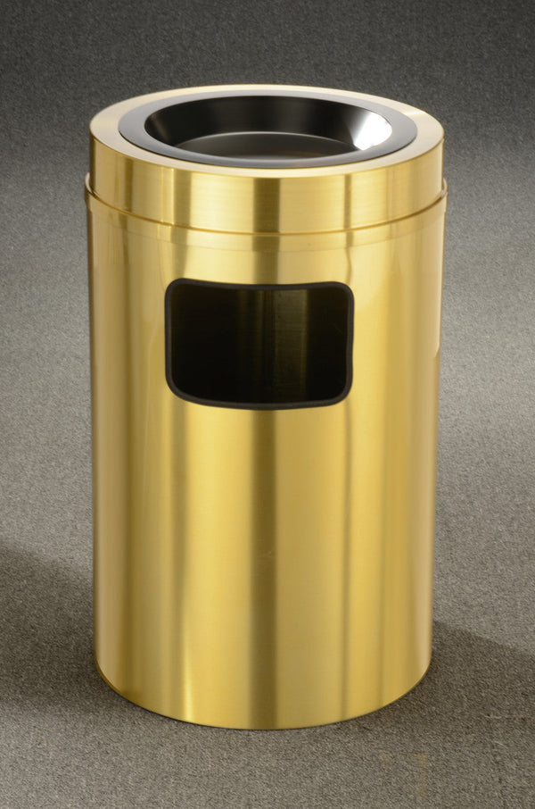 Glaro Brass Flat Top Ash/Trash Can – 10 or 17 Gallon Indoor/Outdoor