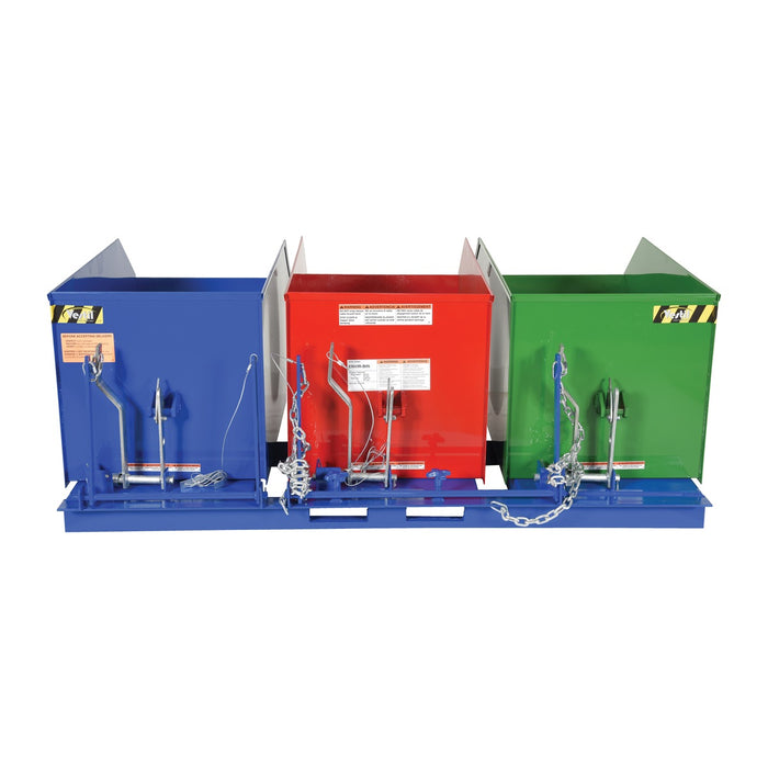 Vestil ENVIR-BIN Triple Bin Recycling Hopper 2K LB Cap ENVIR-BIN