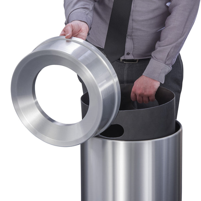 Glaro Funnel Top Aluminum Trash Can – 12, 16, or 33 Gallon Sizes