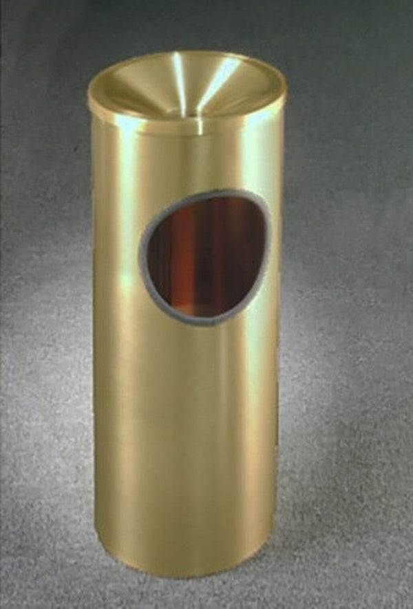 Glaro Brass Funnel Top Ash/Trash Can – 3 Gallon Indoor/Outdoor