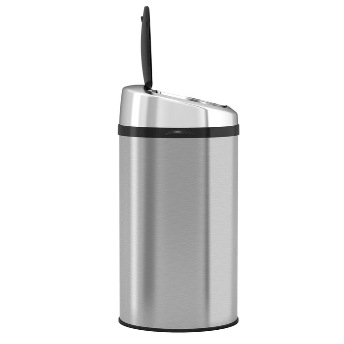 HLS Commercial 8 Gallon / 30 Liter Round Stainless Steel Sensor Commercial Trash Can with Odor Filter