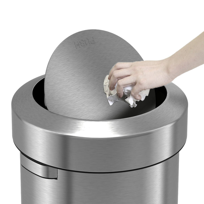 HLS Commercial 17 Gallon / 64 Liter Stainless Steel Swing Top Commercial Trash Can