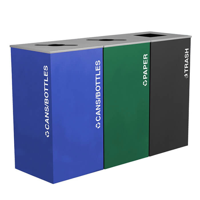 Excell-Kaiser Kaleidoscope 24-gallon Triple-Stream Modular Indoor Trash Can & Recycling Station