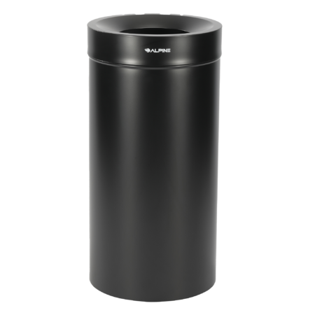 Alpine Heavy-Duty Decorative Trash Can, Stainless Steel, 27 Gallon