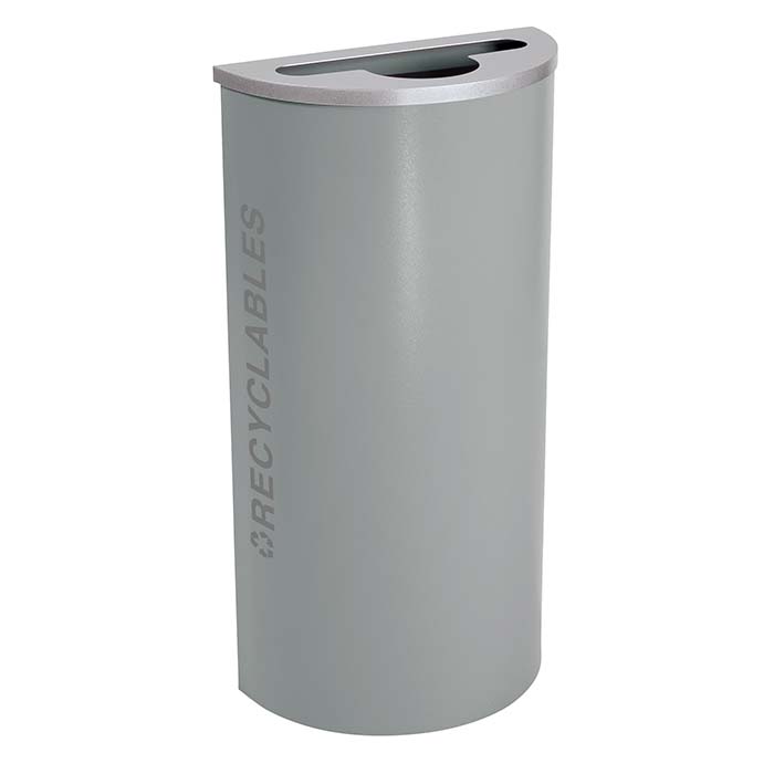 Ex-Cell Kaiser Kaleidoscope Three-Stream Half-Round Indoor Trash Can Combo Recycling Station