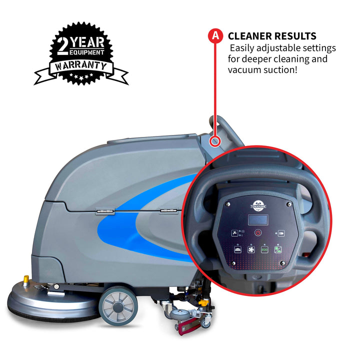 Tomahawk 20” Auto Floor Scrubber Cleaner with Power Mop Brush Squeegee Cordless 24V Battery Powered TAS850e